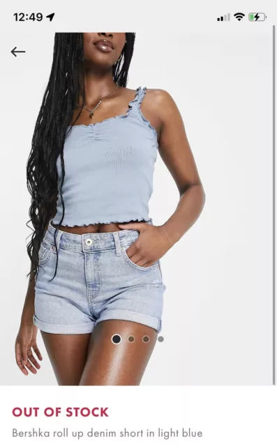 BNWT SIZE 6 Berksha MOM BLUE DENIM TURN UP SHORTS JEANS ASOS SIZE S