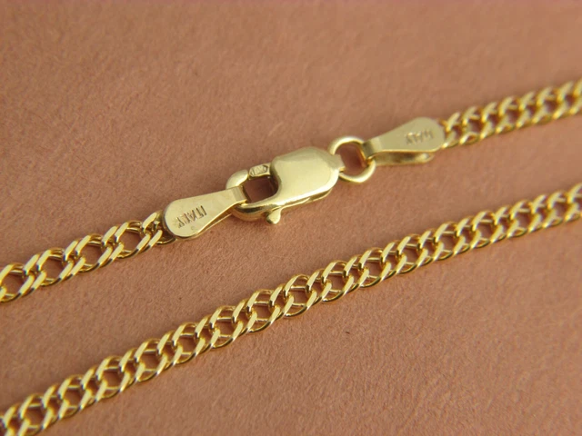 10K Gold Solid 1mm-7mm Curb Cuban Chain Link Pendant Necklace Bracelet, 8"-30"