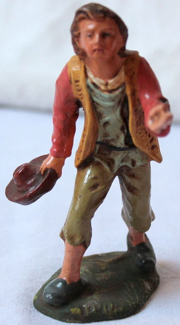 Altes Erzgebirge Massefigur Schäfer von ca. 1930