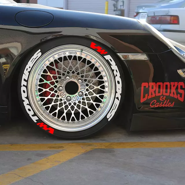 Quality Tire Lettering Sticker "TOYO TIRES PROXES" 1.06'' 14''-22'' Wheel 4 Kits Quality Tire Lettering Sticker "TOYO TIRES PROXES" 1.06'' 14''-22'' Wheel 4 Kits