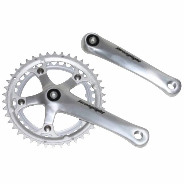 Pédalier Route Double 42-34 Dents Pour Enfant Strong Impact - Coloris Argent, Longueur 155 Mm
