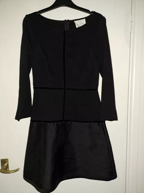 Erin Fetherston Anthropologie Designer Dress Black UK 8 Long Sleeve