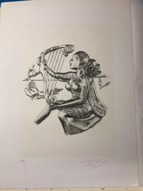 Salvador Dalì "LA MUSICA" seri-litografia 70x50 firma a lapis pantografata