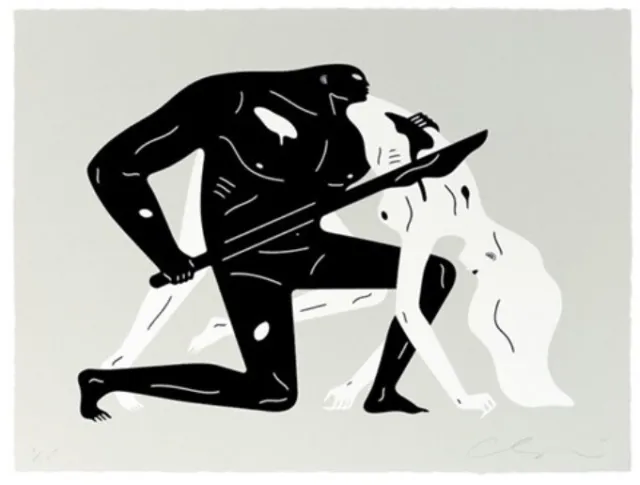 Cleon Peterson Print: Between The Sun And Moon 2 (Bone)