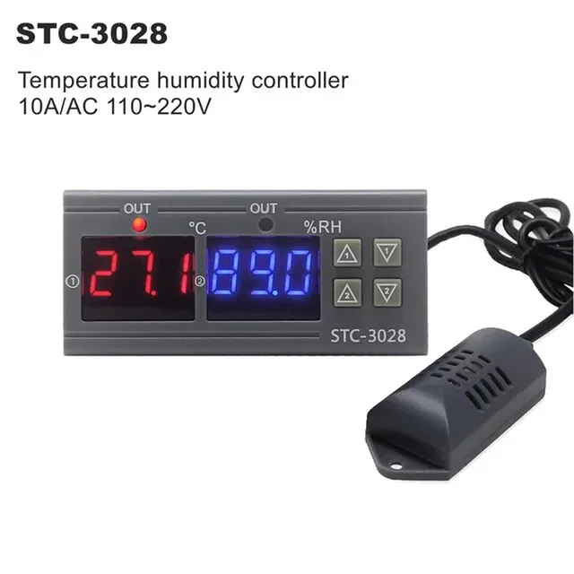 Lot De 4 Thermostats Contrôleurs Température Humidité Uhidka ETC-961 - Alarme, Capteur 2m, 220V - Pour Chambre Froide, Serre, Cave
