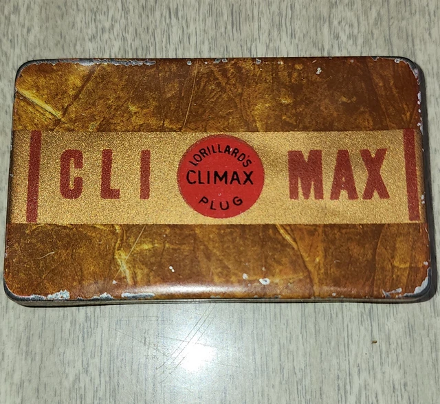 climax chewing tobacco Vintage Tin Smooth Plug Smoking Grand Old Chew Lorrillard 12" CLIMAX PLUG CHEW, Vintage Lorillards