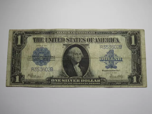 $1 1923 Silver Certificate Large Bank Note Bill Blue Seal One Dollar USA FINE