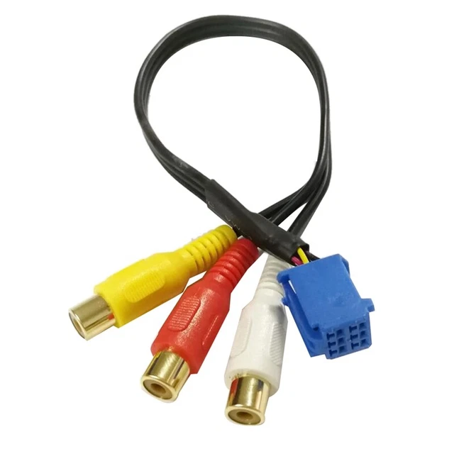 Car RCA Female Audio Video AV-In Cable Wire for Headunit 6Pin A/V Port 3040 B6H8