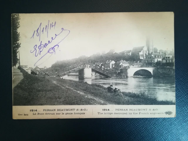 CPA 95 PERSAN BEAUMONT - The Bridge Destroyed by French Genie