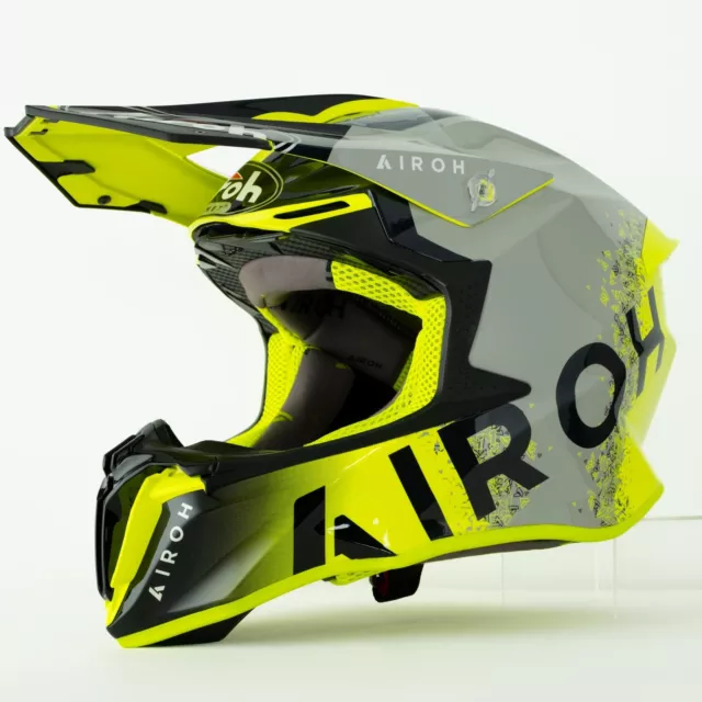 Casco Moto Cross Airoh Twist 2.0 Yellow Gloss Taglia M Nuovo