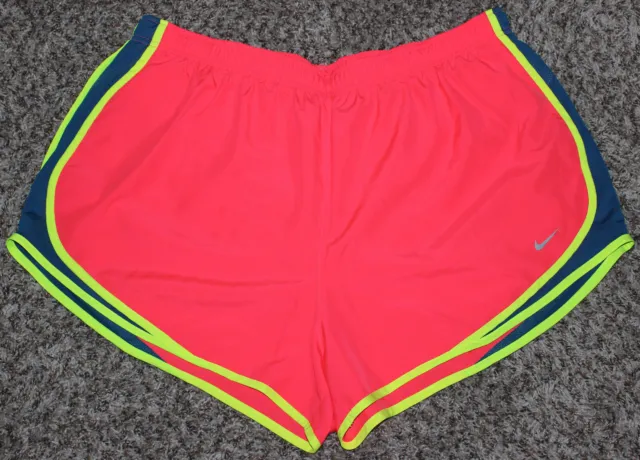 Women's Nike Tempo Dri-Fit Lined Shorts Plus Size 2X ~Neon Blue Pink Yellow~
