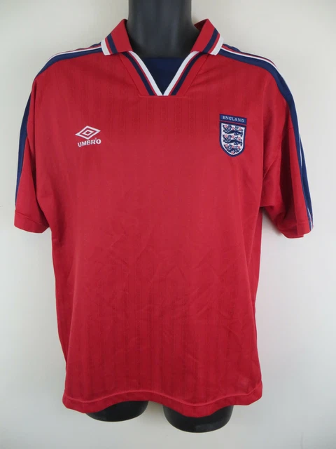 UMBRO ENGLAND FOOTBALL Shirt Red 90s Training Retro Vtg Mens XL