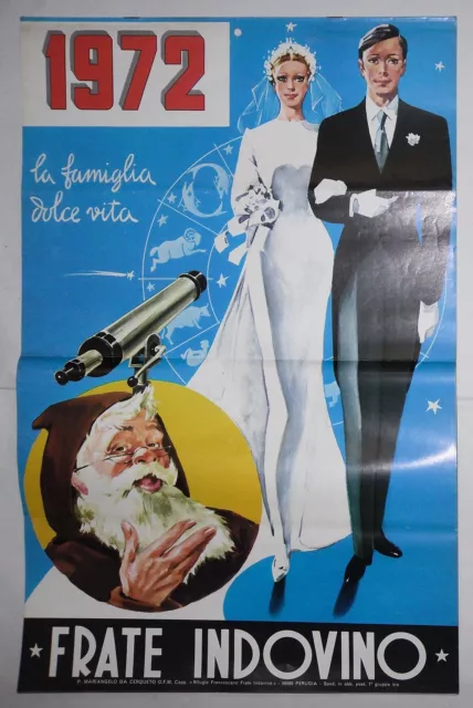 Calendario Frate Indovino 1972 - La famiglia dolce vita - Occasione Vintage!