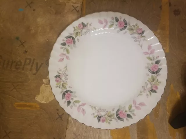 (5) Creative Fine China "Regency Rose" Salad Dessert Plates Gold Pink 6 1/2”