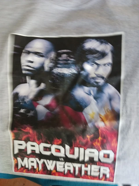 Manny Pacquiao Vs Floyd Mayweather  Boxing Graphic T Shirt Size XL, Grey, EX