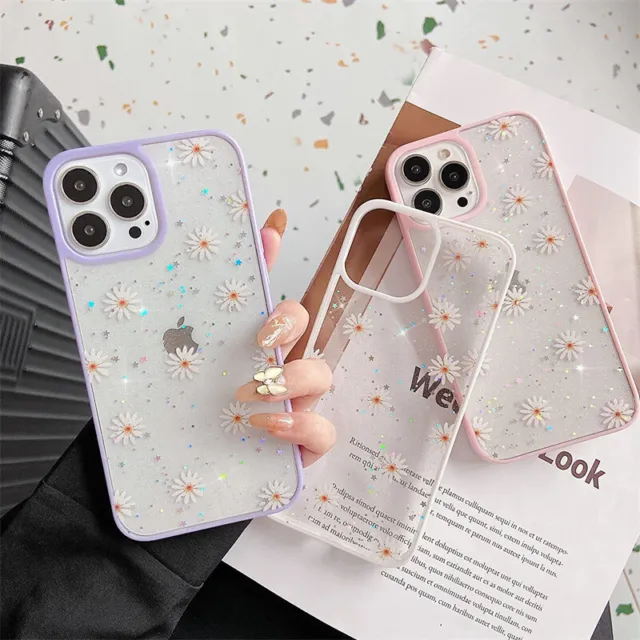 Daisy Clear Soft Case For iPhone 11 13 XR 7 Plus 12 14 Slim Silicone Phone Cover