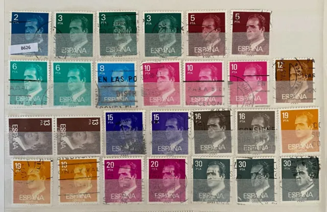B626 Briefmarken Spanien Espana PTAS Correos 1977 König Juan Carlos I. gestempel