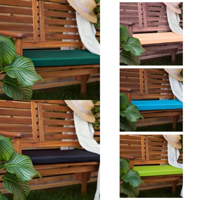 Waterproof Bench Cushion Fabric Foam 2/3 Seater Garden Furniture Seat Outdoor