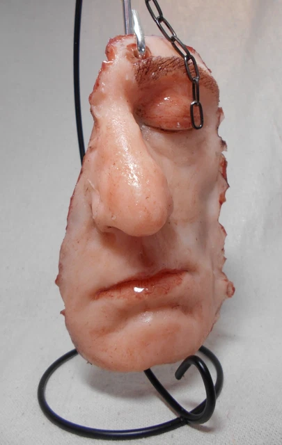 SILICONE FACE PROP Dead Horror Halloween Body Parts with DISPLAY Free ...