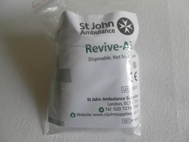St John Ambulance Revive-Aid Resuscitation First Aid + Mouth Piece - Face Shield