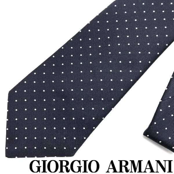 Giorgio Armani Tie Brand Silk Dot Blue Width Of The Tip 8cm a609