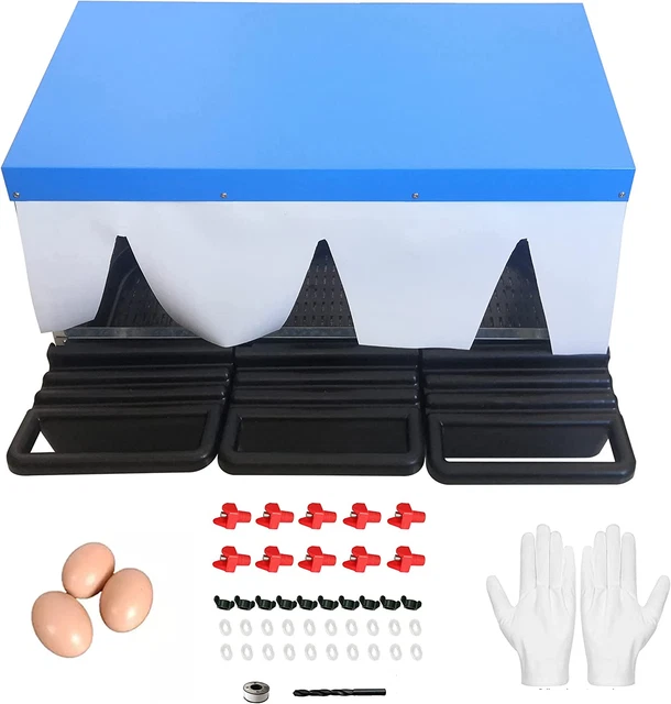 Vandancoop Chicken Nesting Boxes with 3 Compartment Wall Mount with Curtain for