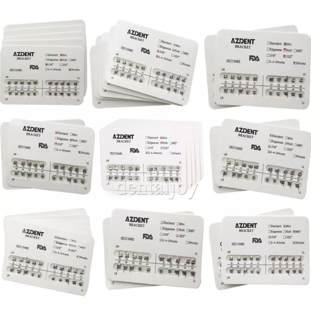 AZDENT Orthodontic Brackets Braces Mini Standard Roth Edgewise MBT 018 022