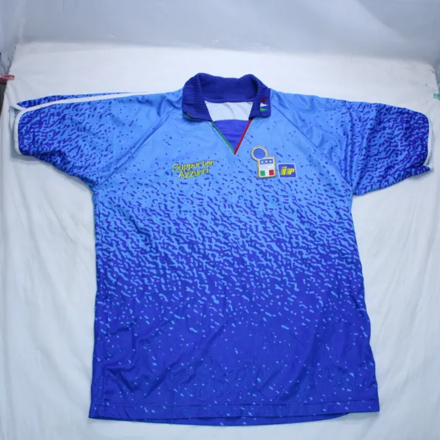 Italy National Team Shirt Diadora Supporter Top Vintage Blue Adult XL Blue