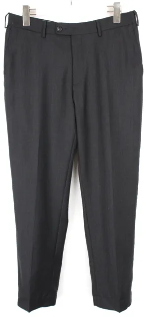 Suitsupply Brescia Pantalon Homme UK 38/W33 Laine Mélange Plissé Gris Logo