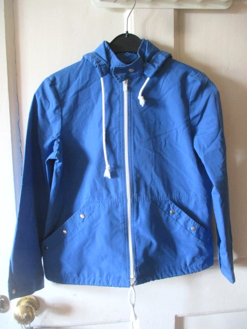 Giacca Con Cappuccio Blu Ragazza Vintage Marks & Spencer, Età 11 Anni, Altezza 146 Cm