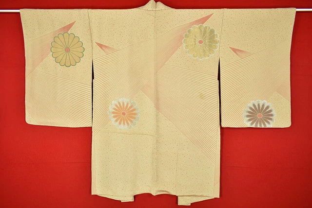 Vintage Japanese Kimono Silk Antique BORO HAORI Kusakizome Woven/A416/875