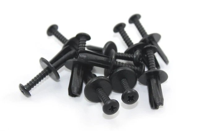 Sourcingmap, 50 rivetti in plastica neri per auto con foro da 5 mm, diametro 15 mm