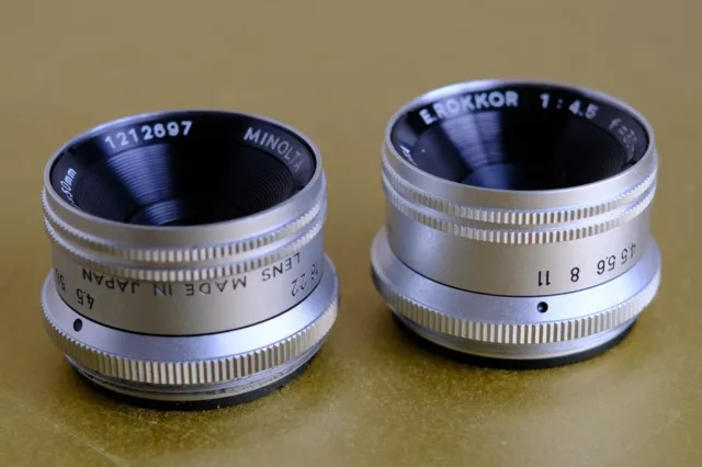 Minolta E Rokkor 30mm f4.5 and Minolta E Rokkor 50mm 4.5 Enlarger Lenses Exc.