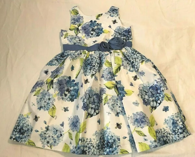 NWT Gymboree Dressed Up Periwinkle Blooms Floral Bow Dress Girls 5 6 7 8 12