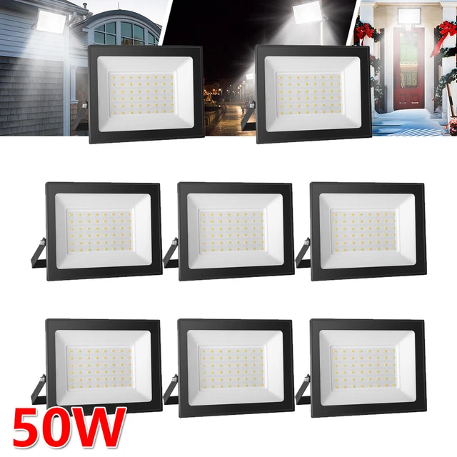 8 Stück 50W LED Fluter Flutlicht Außenlampe Scheinwerfer Baustrahler Kaltweiß DE