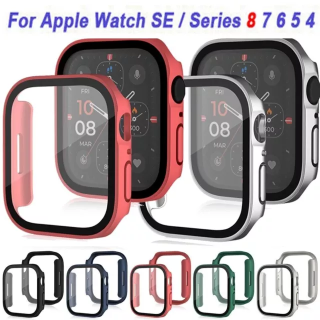 Für Apple Watch Series 9 8 7 6 5 SE 41/45/44mm Case PC Schutz Hülle Frame Cover