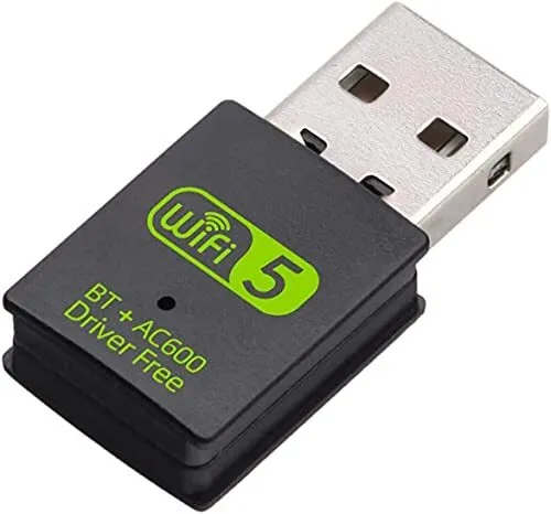 Adaptateur USB WiFi Bluetooth, 600Mbps Clé WiFi Dongle Double Bande 2.4/5.8 GHz