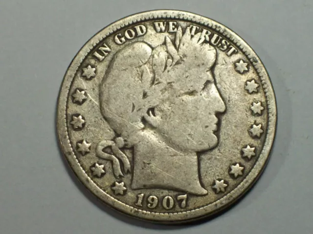 1907 Barber Half Dollar     VG      SN5302