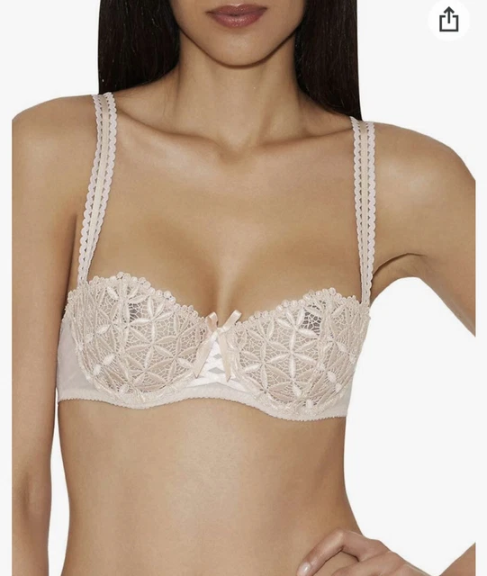 Soutien-gorge Aubade 90D Avec Shorty - Dentelle Bleue, Bonnet D - Taille 4 - Neuf Avec étiquettes (valeur 180€)