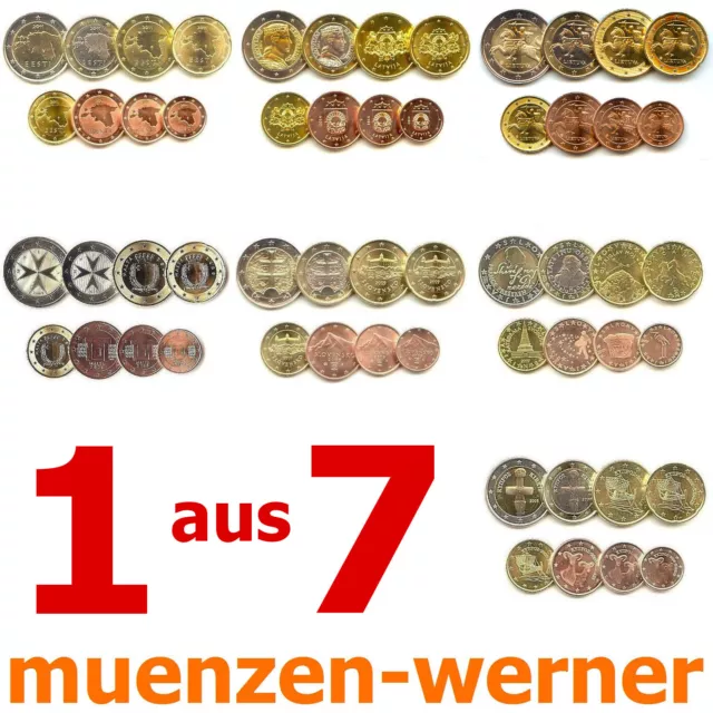 1 aus 7 KMS neue Euro•Münze•Länder Kursmünzen Satz 1c-2€ Eurosatz Münzensatz Set