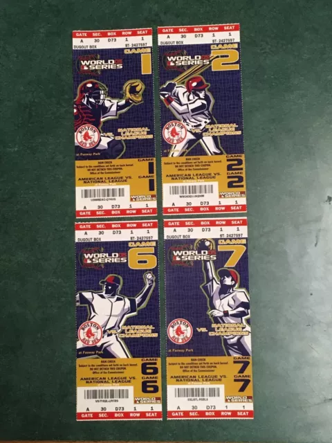 Boston Red Sox 2005 World Series Phantom Tickets 4 Count Fenway Park