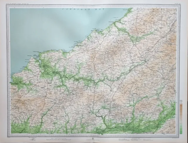 1903 Old Map England & Wales Port Cardigan NEWPORT Carmarthen Aberaeron