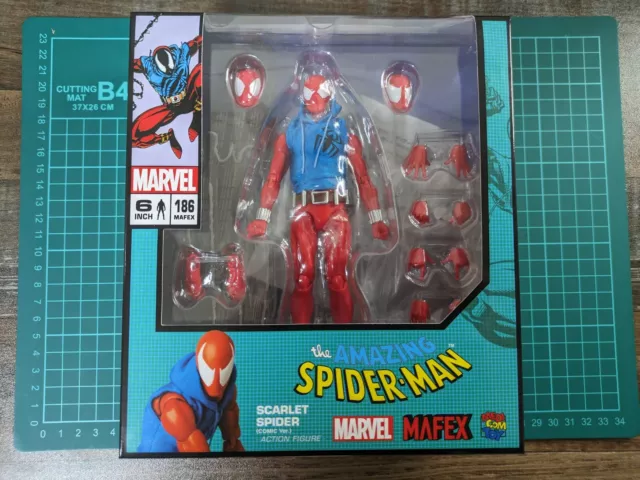 Mafex No.186 Spider-Man Scarlet Spider Comic Ver. Action Figure Medicom Toy New
