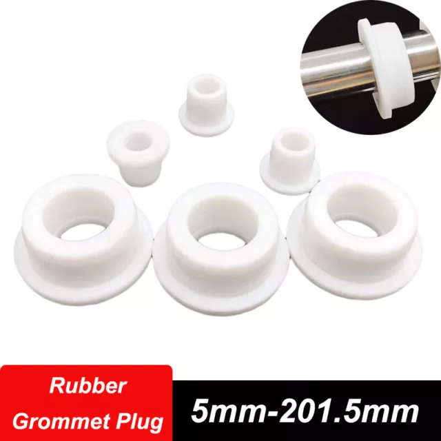White Silicone Rubber Grommet Plug Bungs Cable Wiring Protect Bushes 5mm-201.5mm