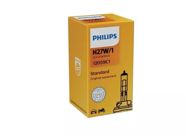 1 Bombilla Philips Vision H27W/1 Pg13 Lampara 12V 27W +30%Luz Coche Moto Calidad