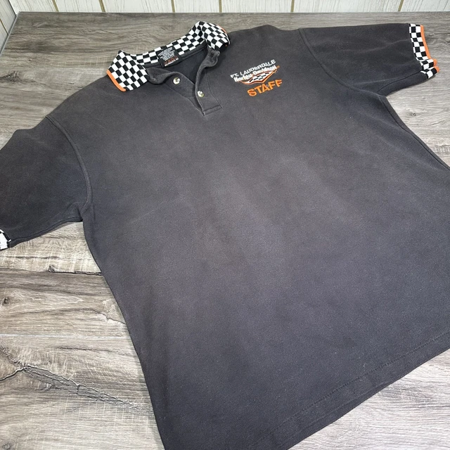 Vintage Harley Davidson Staff Polo Shirt Mens XL Black Faded Motorcycle Rare 80s 2