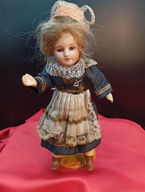 Pierrot et Colombine, têtes porcelaine UNIS FRANCE, bouches ouvertes