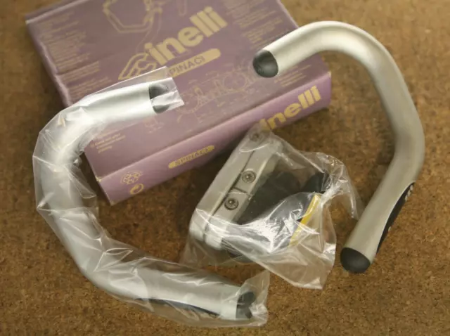 Vintage NOS NEW NIB Italian Cinelli Spinaci silver handlebar timetrial extension