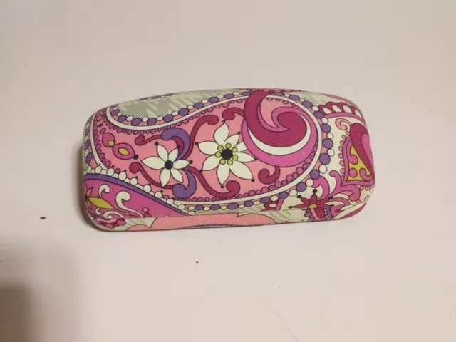 Vera Bradley Eyeglass Case Large Clam Shell Sunglass Pink Purple Paisley fabric Vera Bradley Eyeglass Case Large Clam Shell Sunglass Pink Purple Paisley fabric