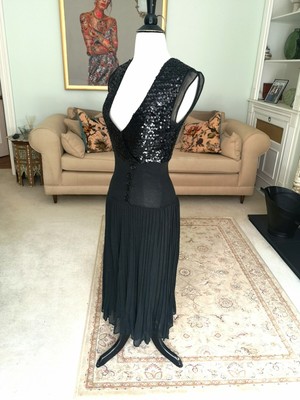 IIsli NY Designer £425.00 - Black & sequin Dress - Size S UK 6-8